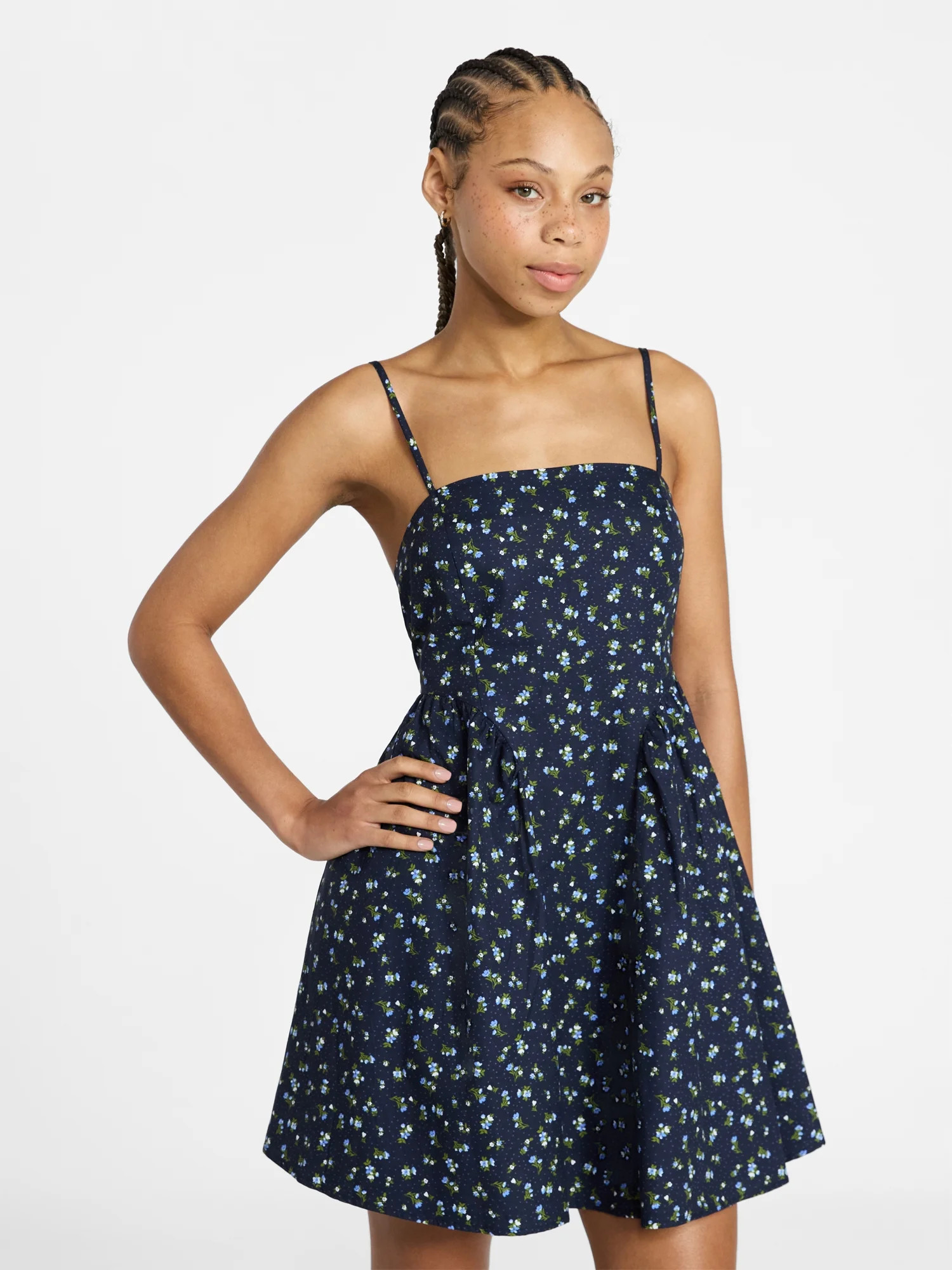 No Boundaries Side Shirred Corset Dress, Juniors | Walmart (US)