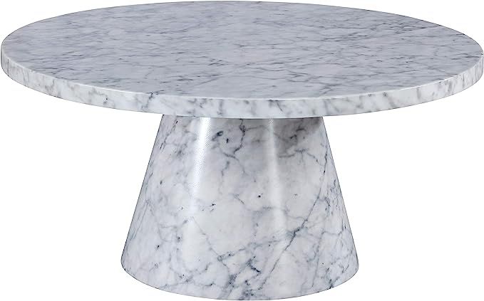Meridian Furniture Omni Collection Modern | Contemporary Round Faux Marble Coffee Table, 36" W x ... | Amazon (US)