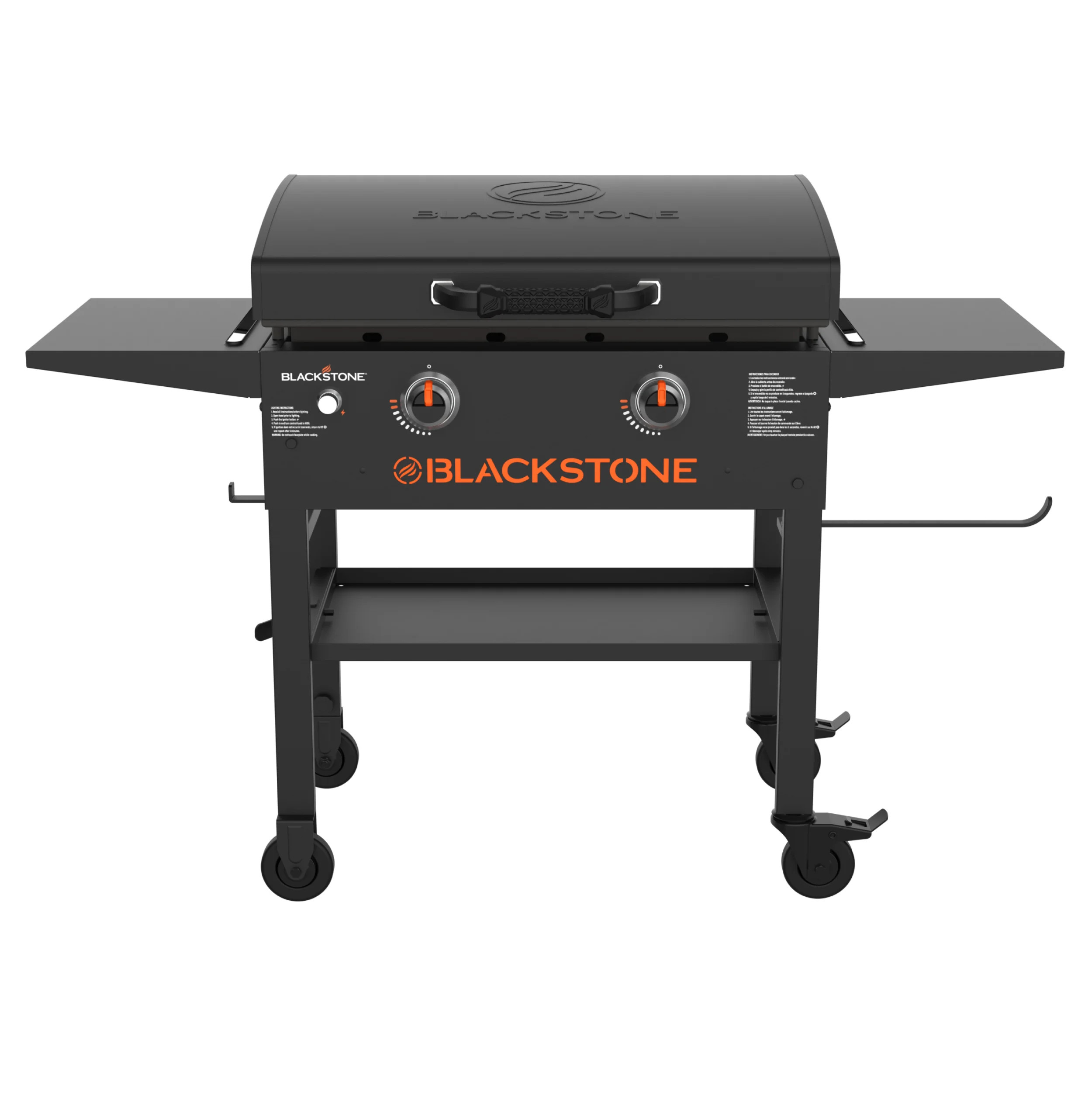 Blackstone Original Outdoor Griddle, 2-Burner 28" Flat Top Grill with Hood and Wheels, Black - Wa... | Walmart (US)