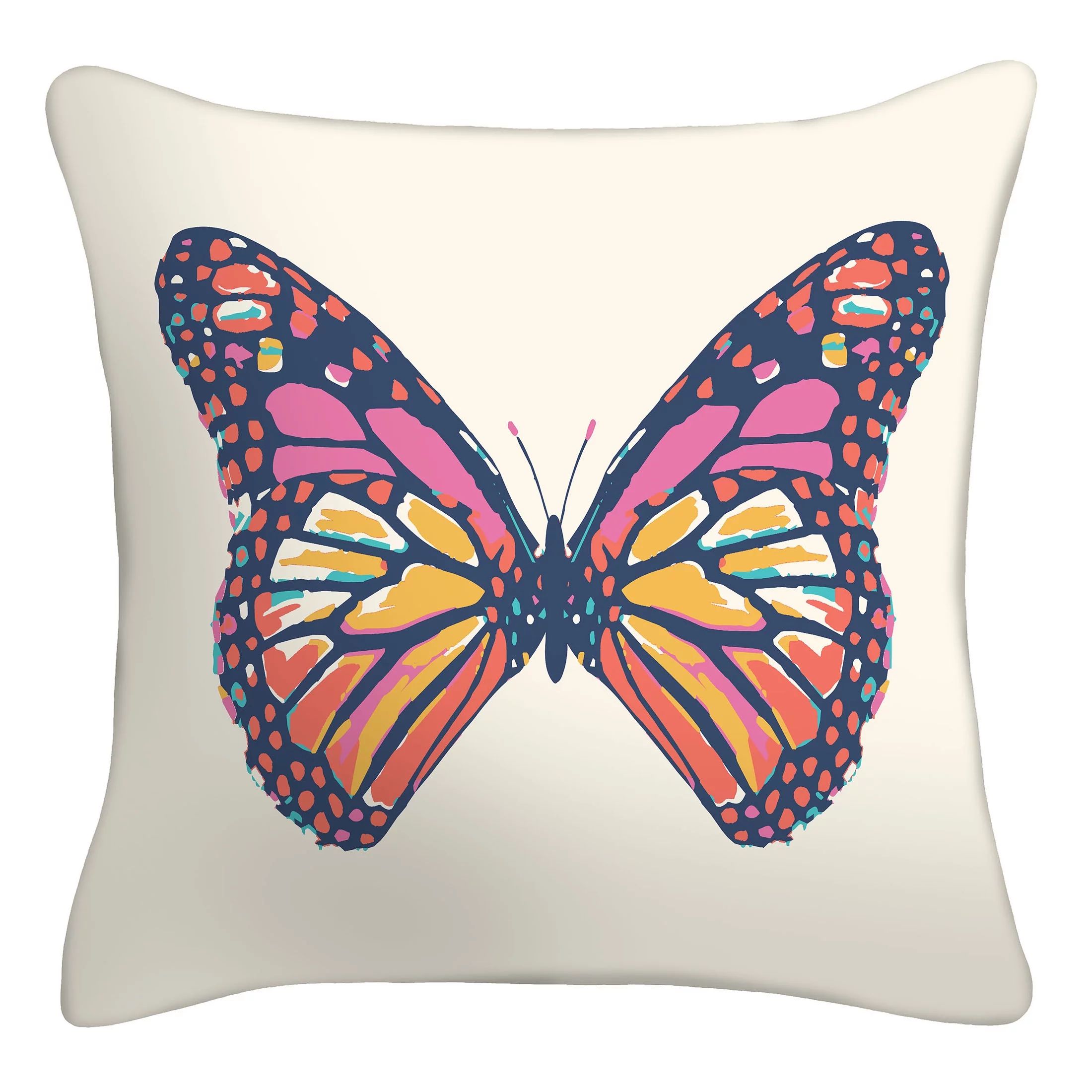 Mainstays 16" x 16" Bright Butterfly Decorative Throw Pillow, Multi | Walmart (US)