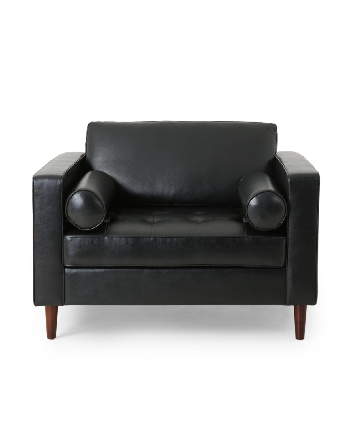 Streamdale Sophisticated Faux Leather Chair with Relaxing Comfort - Black | Macy's