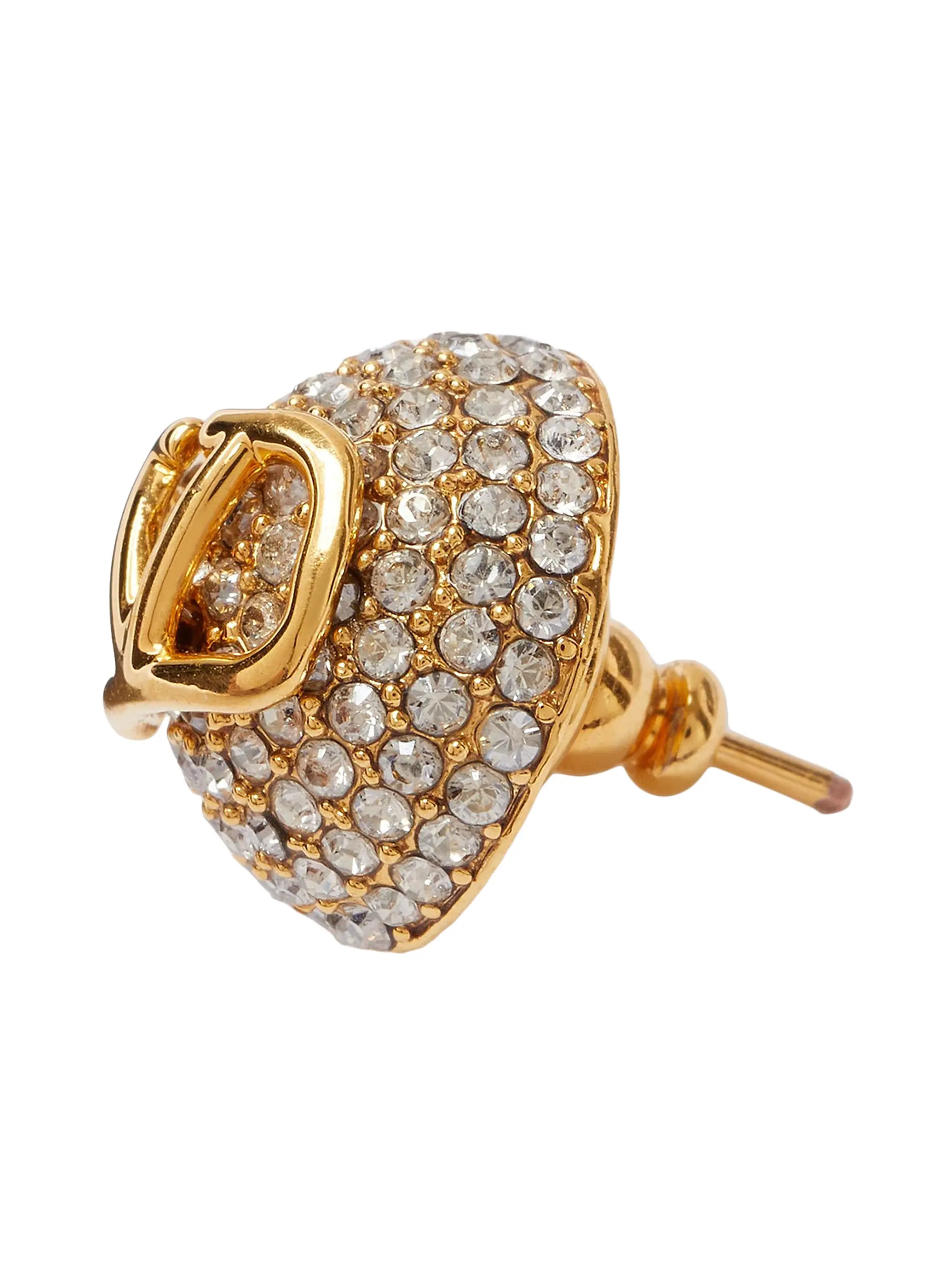 V Logo Signature Metal And Swarovski® Crystal Earrings | Saks Fifth Avenue