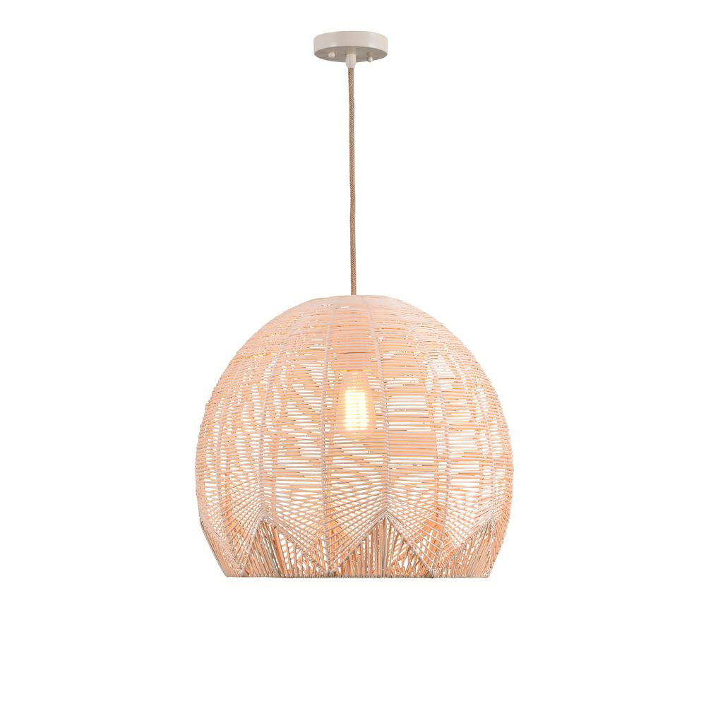 Verona 1-Light Rattan Pendant | The Home Depot
