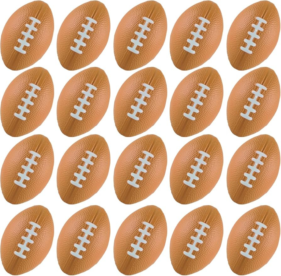ALISSAR 20-Pack 3.4" Mini Football Stress Balls, Mini Foam Footballs for Football Party Superbowl... | Amazon (US)