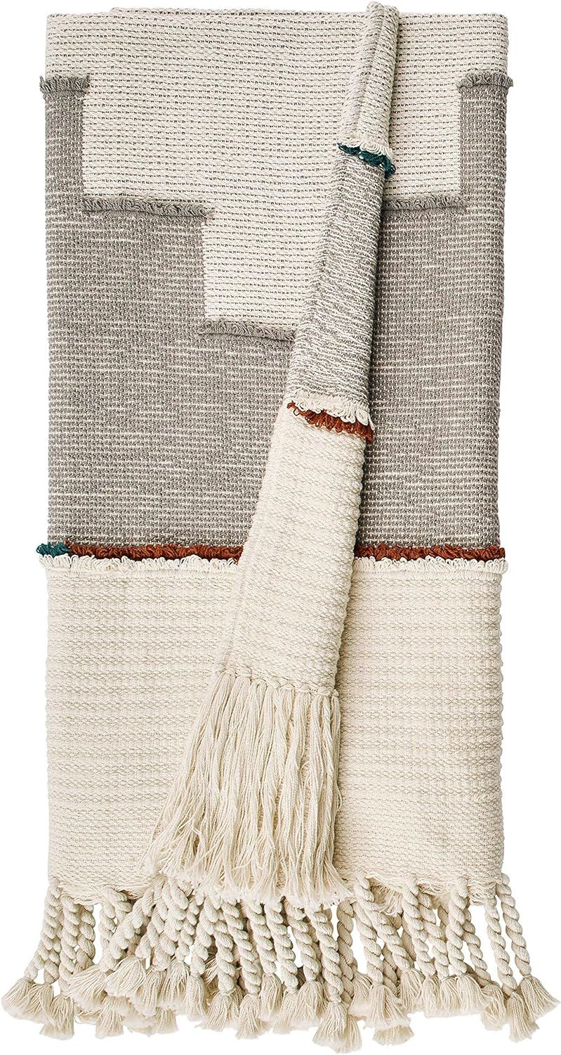 Amazon Brand – Rivet Modern Global-Inspired Boho Textured Tassel 100% Cotton Throw Blanket | Amazon (US)
