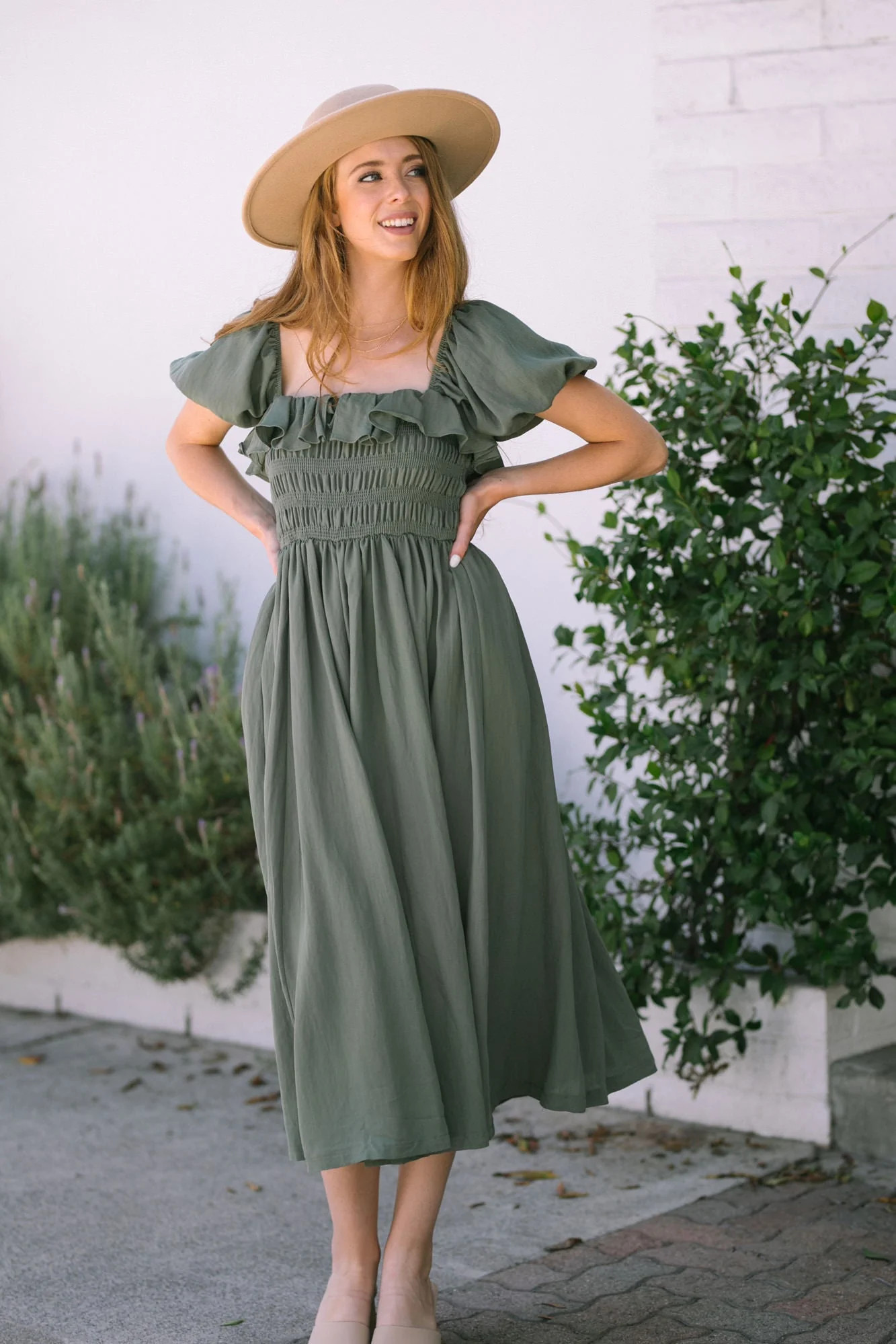 Nancy Smocked Midi Dress | Morning Lavender