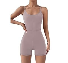 Womens Sexy Unitard Bodysuit Workout Rompers One Piece Summer Outfits Shorts Jumpsuits Gym Yoga F... | Amazon (US)