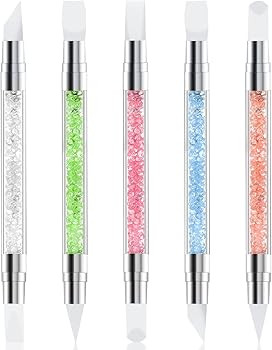 5 Pcs Nail Art Sculpture Pen Dual Tipped Silicone Nail Tools Nail Art Acrylic Pen Silicone Brushe... | Amazon (US)