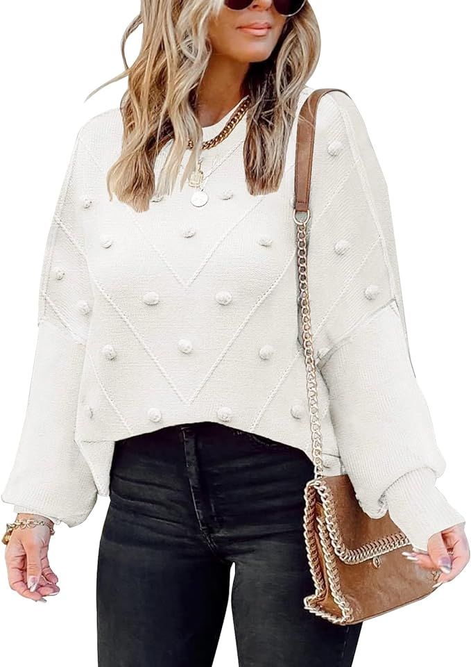 ETCYY Womens Turtleneck Oversized Sweaters 2022 Long Sleeve Knit Pullover Sweater Tops | Amazon (US)