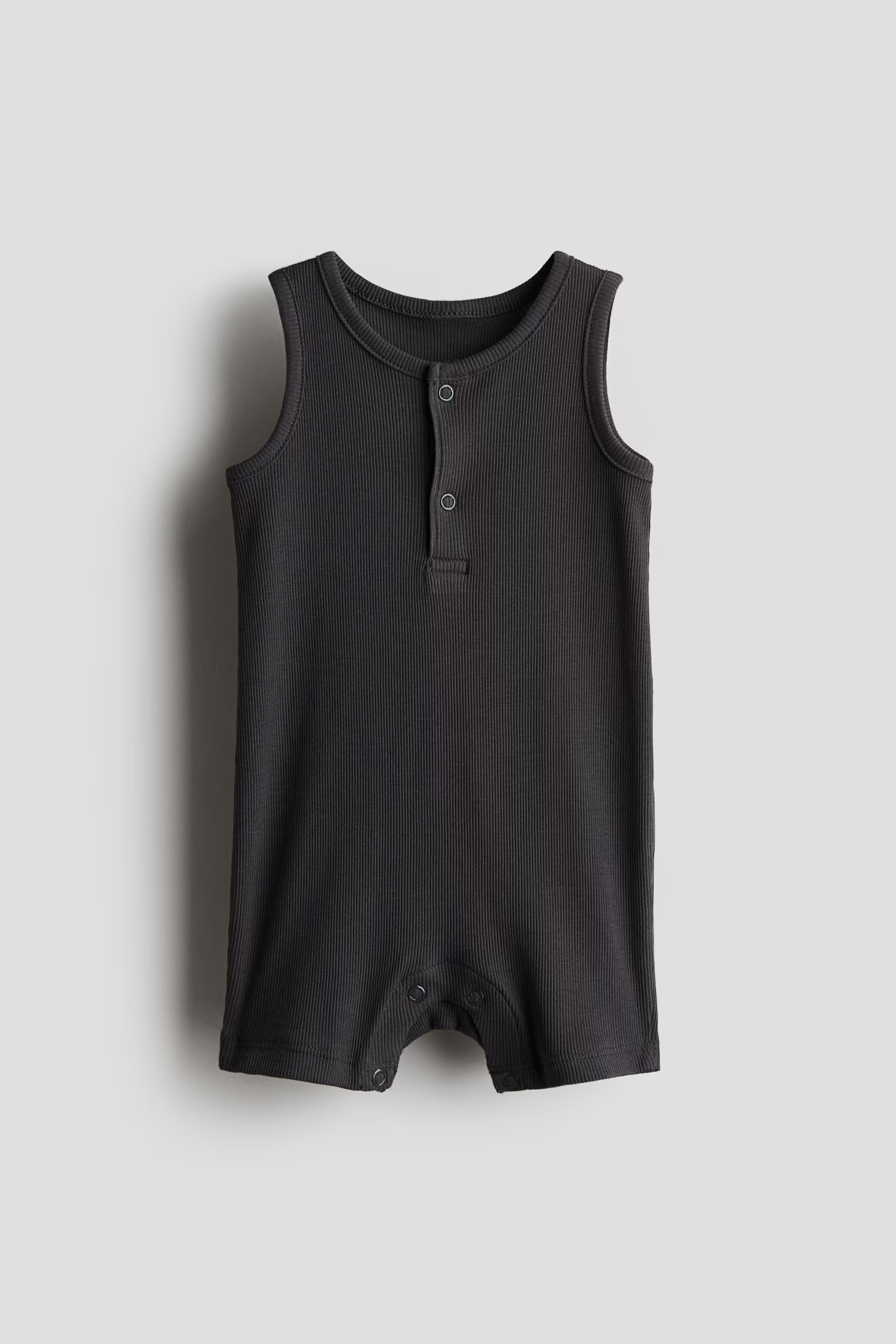 Ribbed cotton romper suit | H&M (UK, MY, IN, SG, PH, TW, HK)