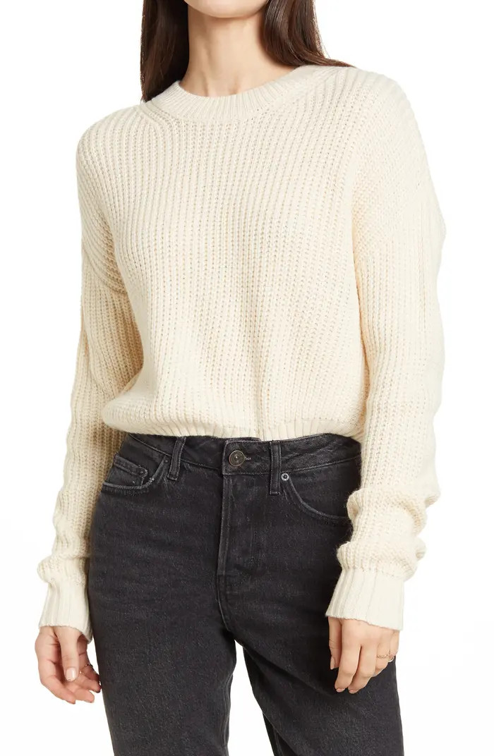 Crew Neck Cropped Sweater | Nordstrom Rack