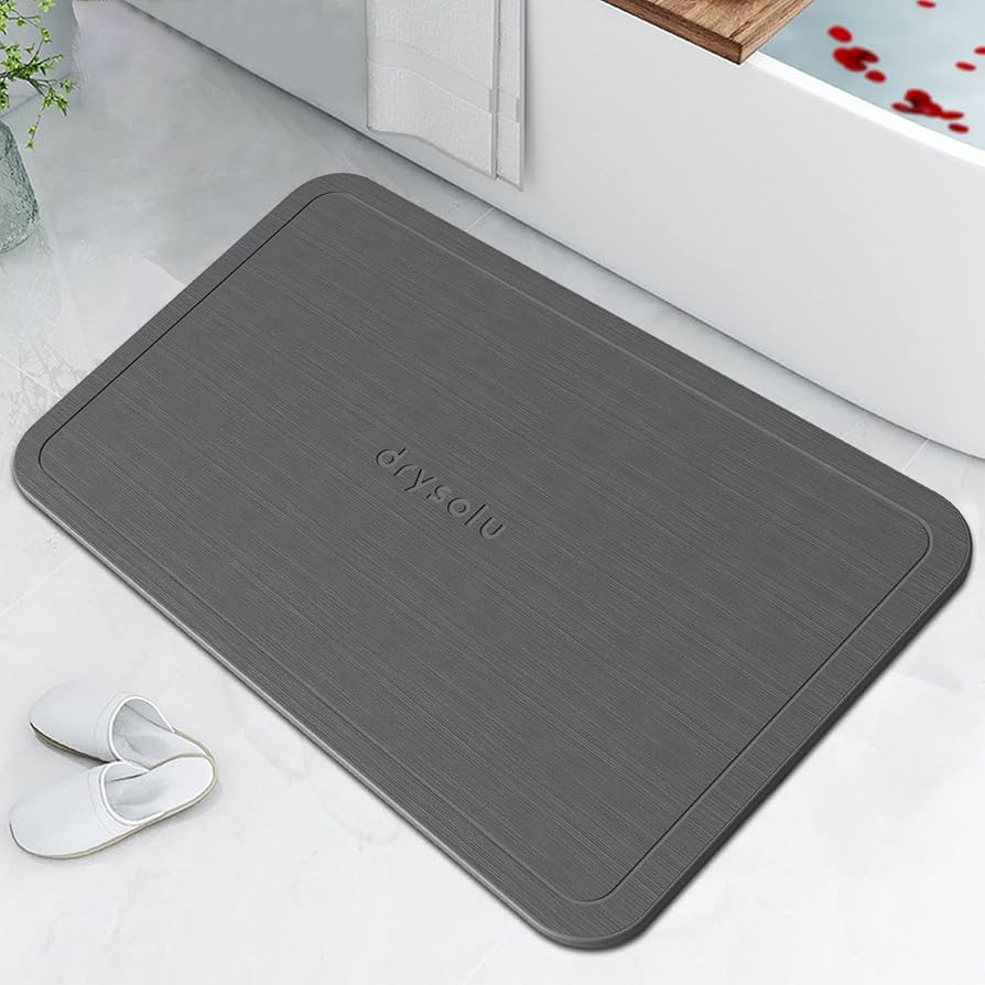 DRYSOLU Bath Stone Mats Diatomaceous Earth Bath Mat Stone Shower Mat Fast Water Drying Ultra Abso... | Amazon (US)