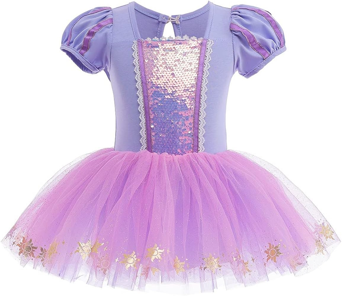 Toddler Girls Princess Ballerina Tutu Dress Rapunzel Sofia Snow White Frozen Elsa Fancy Dress Up ... | Amazon (US)