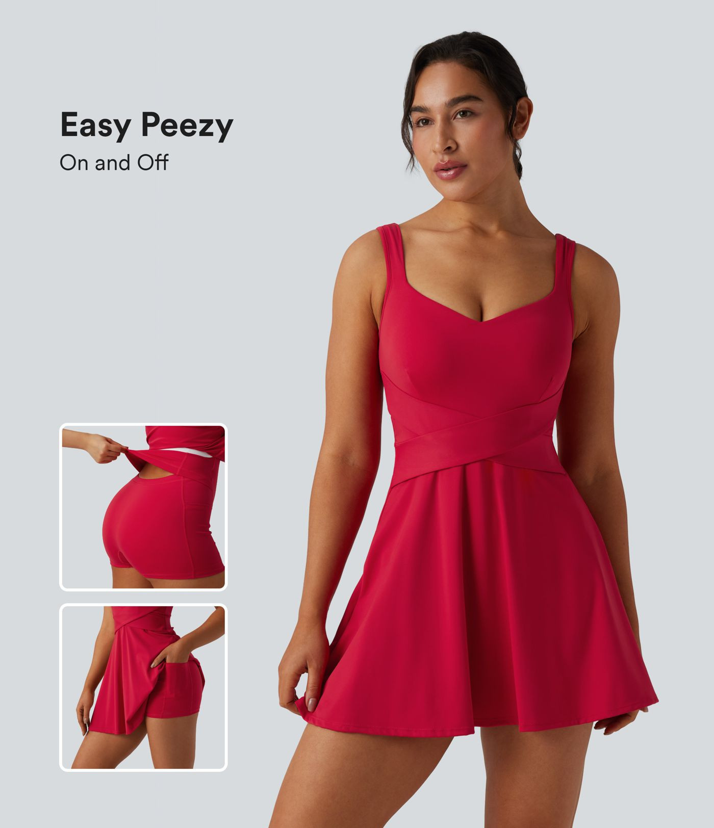 Women’s SoftlyZero™ Airy 2-in-1 Cool Touch Mini Tennis Active Dress with Pocket-Easy Peezy Ed... | HALARA