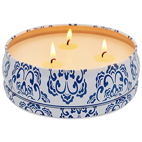 Large Citronella Candles Outdoor and Indoor, 13.5oz 3-Wick Soy Wax Portable Travel Tin Candle for Home Garden Patio Yard Balcony and Summer Gift | Amazon (US)