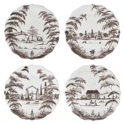 Juliska Country Estate Party Plate Assorted Set/4 - Flint Grey | Belk