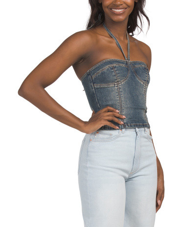 Zendaya Halter Denim Top | Sleeveless Tops | Marshalls | Marshalls