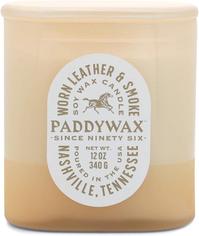 Paddywax Candles VS1004 Vista Collection Scented Candle, 12-Ounce, Worn Leather & Smoke, 12 Ounce... | Amazon (US)