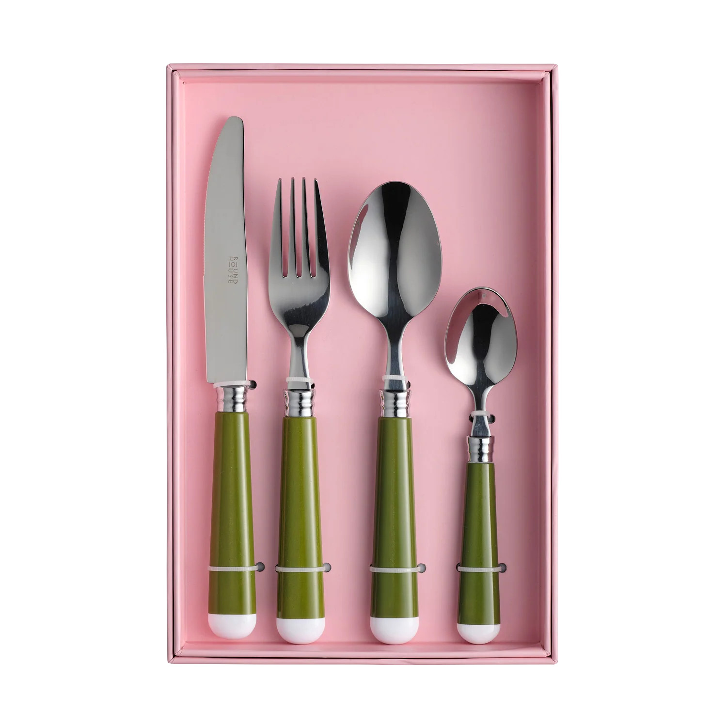 Green and White Cutlery Set | In The Roundhouse
