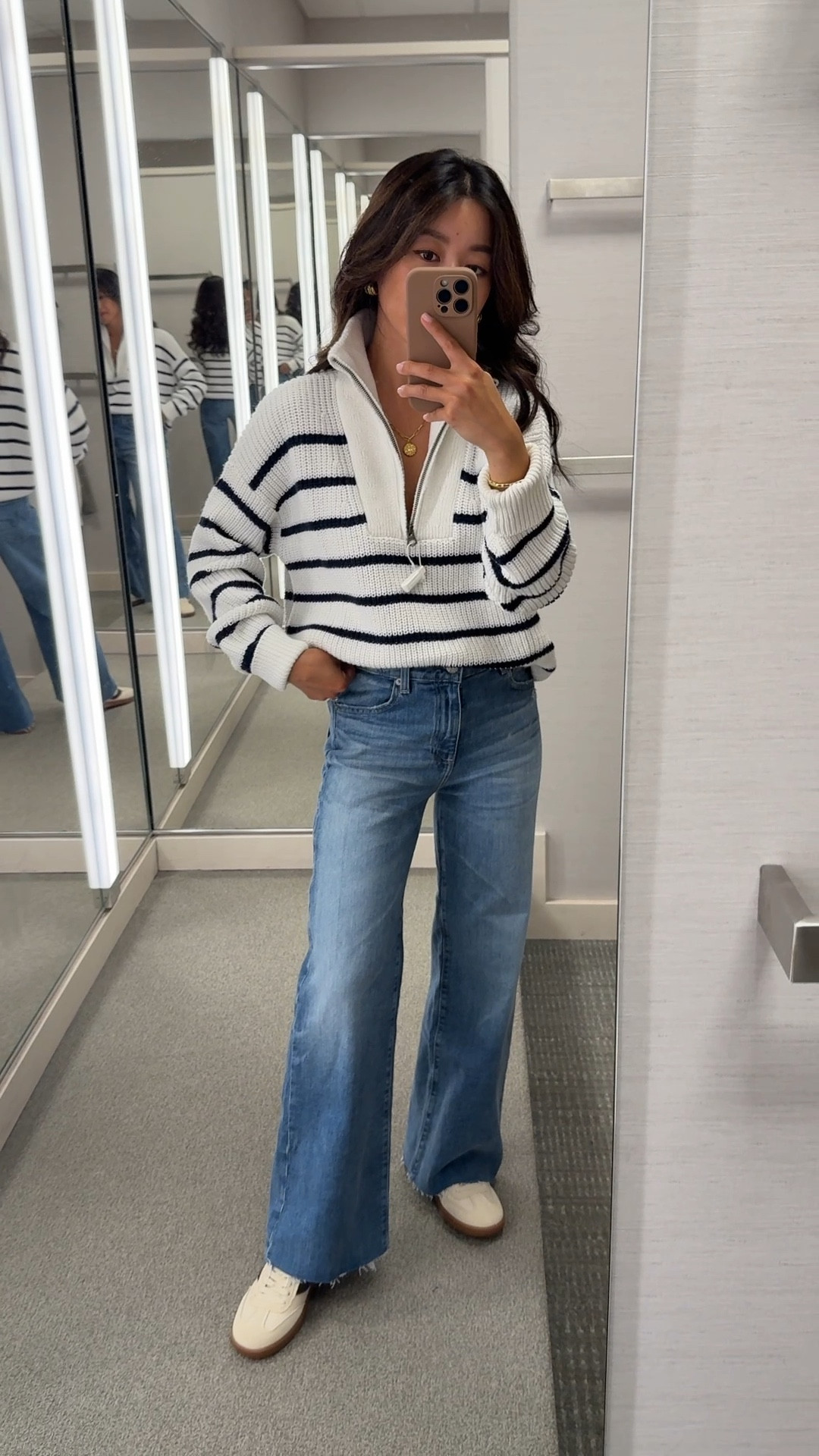 Trying on AG Saige jeans in 25, ordered my usual 24 online!

Best petite friendly designer denim cut from the nordstorm anniversary sale.

27” inseam great for petites and works on me with flats or sneakers! This pair in store was called 16 year wash and are very similar to the Nsale wash. 

• faherty sweater XS fits oversized on me would be better in XXS. Chunkier weight knit , feels substantial 

• Vince sneakers 5.5 purchased from the sale 

Petite designer jeans find, Nsale, nordstorm anniversary sale 

#LTKPetite #LTKSaleAlert #LTKStyleTip