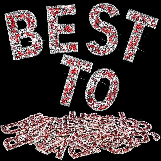 WILLBOND 37 Pieces Rhinestone Letter Stickers Large Glitter Alphabet Crystal Number Self Adhesive... | Amazon (US)