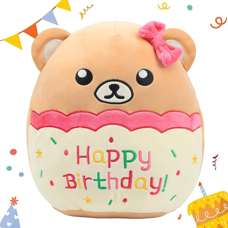 Easfan Birthday Bear Plush Pillow Soft Bear Plush Toy Cute Bear Stuffed Animal Home Room Decorati... | Amazon (US)
