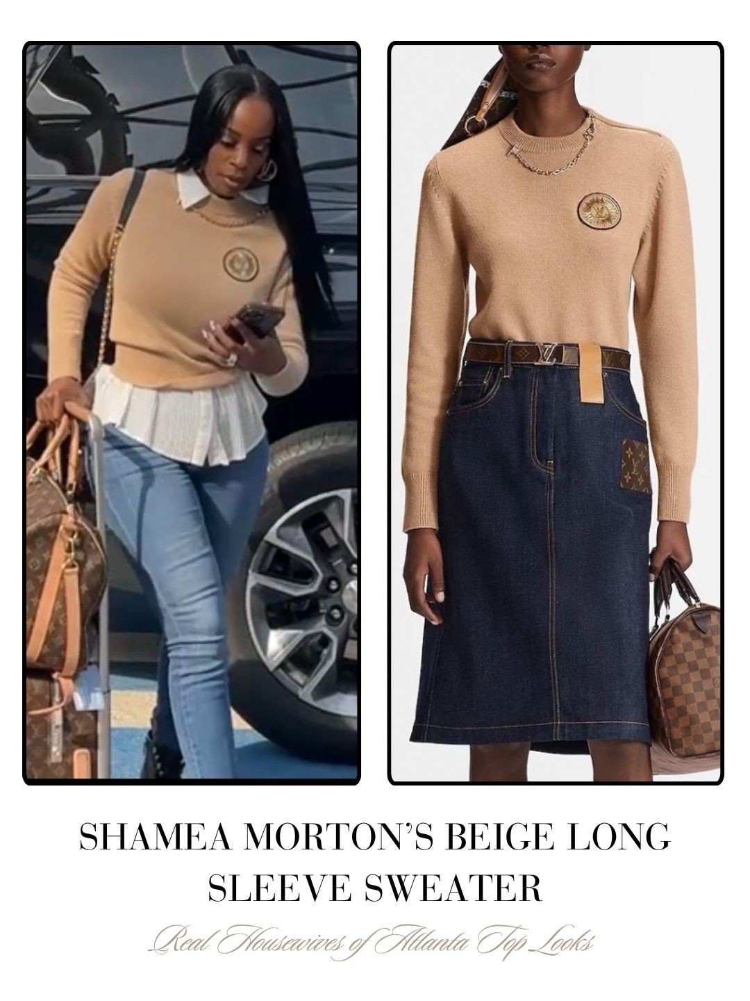 Shamea Morton’s Beige Long Sleeve Sweater