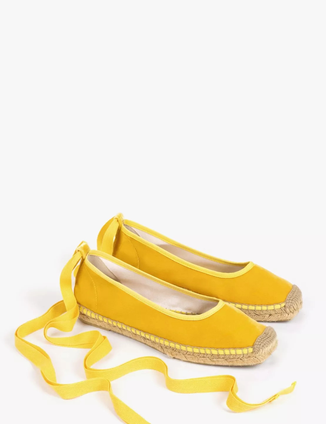 Allegra Velvet Espadrille - Lemon | Penelope Chilvers