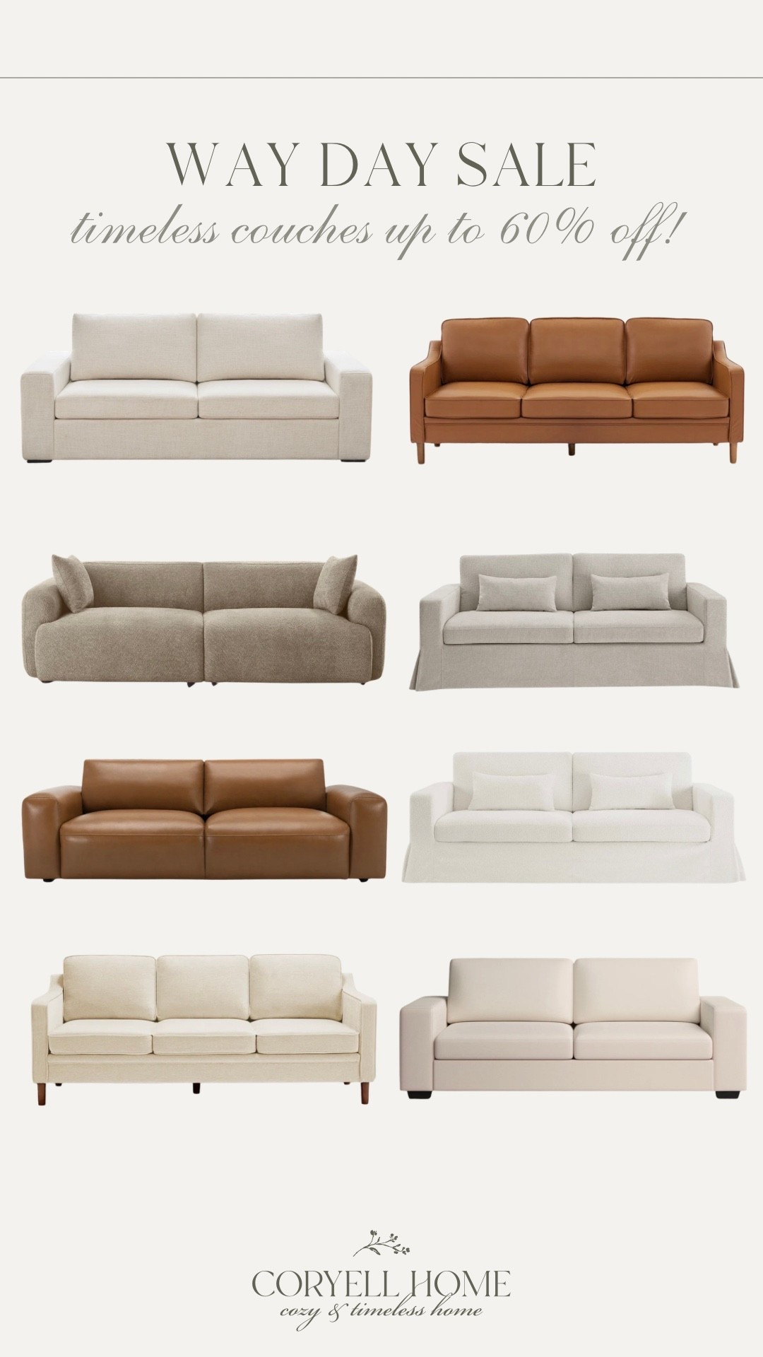 Wayfair’s Way Day Sale has begun with up to 60% off sofas for the living room or sitting room! Various colors and price points from leather to linen and boucle these are perfect for achieving a classic and timeless home!


#LTKSaleAlert #LTKHome
