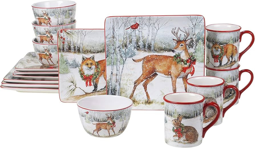 Certified International Winter Forest 16pc Dinnerware Set, Service for 4 | Amazon (US)