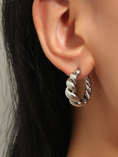 Twist Cuff Hoop Earrings | SHEIN