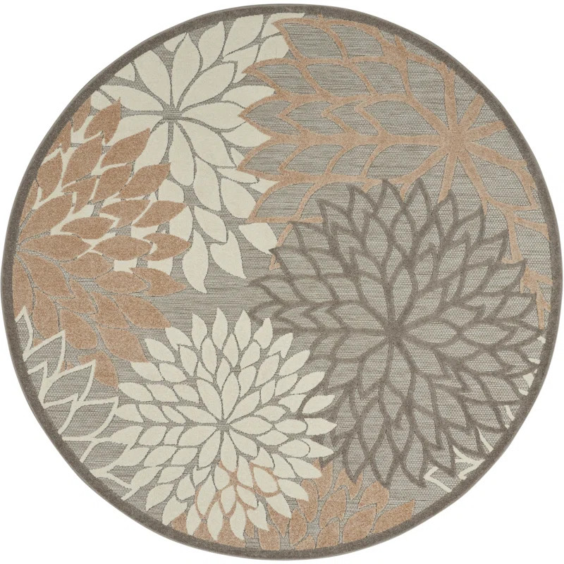Ciann Floral Gray/Beige Indoor / Outdoor Area Rug | Wayfair North America