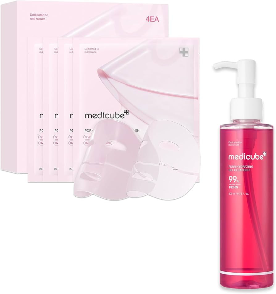 medicube PDRN Cleanse & Glow Overnight Duo: Salmon DNA Pink Collagen Jelly Gel Mask and PDRN Jell... | Amazon (US)