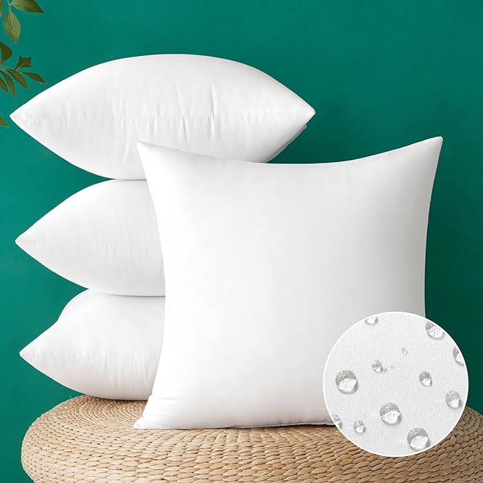 MIULEE Pack of 4 20x20 Inch Outdoor Pillow Inserts Waterproof Decorative Throw Pillow Insert, Squ... | Amazon (US)
