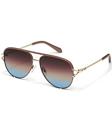 QUAY Women's High Key Twist 51mm Aviator Sunglasses - Doe/Brown Blue | Dillard's