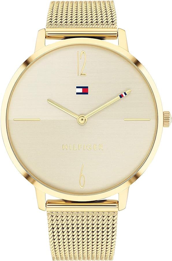 Tommy Hilfiger Women's Quartz Stainless Steel and Mesh Bracelet Casual Watch, Color: Gold (Model:... | Amazon (US)
