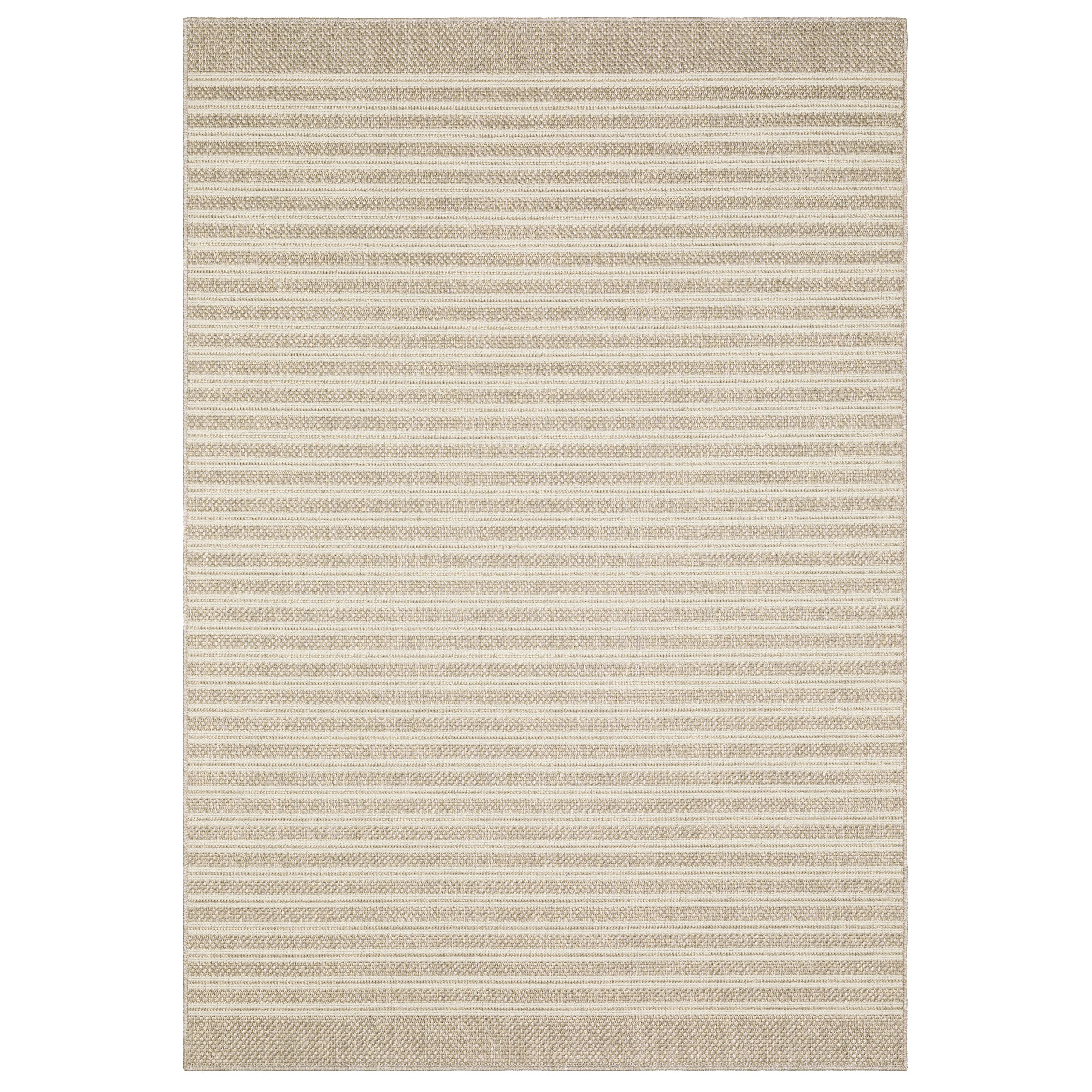 Bungalow Rose Tavraj Modern Linear Pinstripe Beige / Ivory Indoor/Outdoor Rug | Wayfair | Wayfair North America