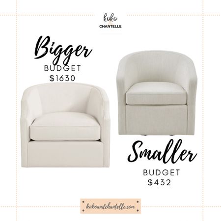 Bigger budget to smaller budget for these barrel swivel chairs

#LTKfamily #LTKhome #LTKwedding