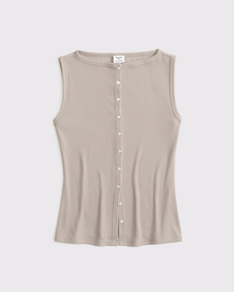 Slash Button-Through Top | Abercrombie & Fitch (US)
