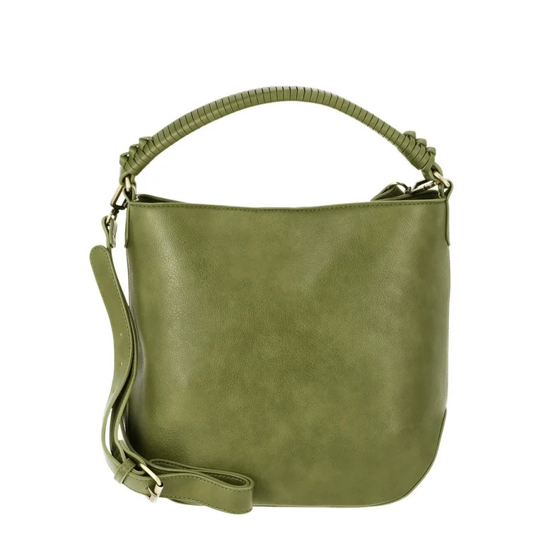Time and Tru Women's Bucket Crossbody Handbag, Olive | Walmart (US)