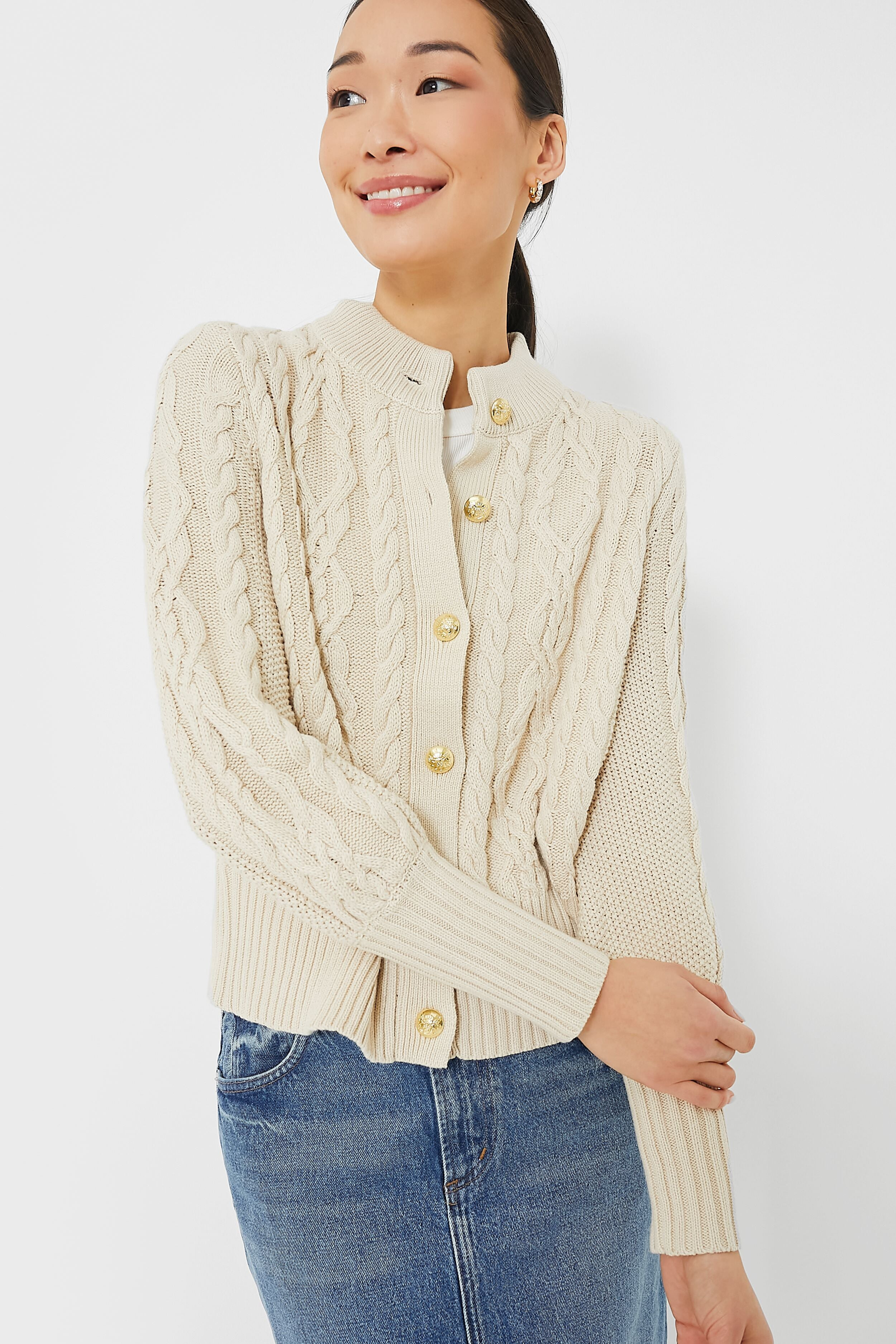 Sandstone Cotton Colette Cardigan | Tuckernuck (US)