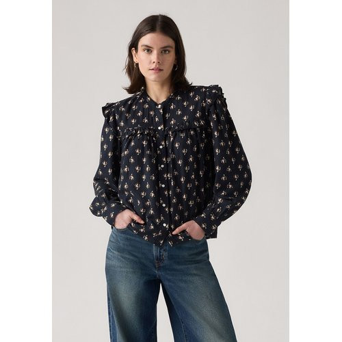 Cotton Mix Ruffle Blouse with Long Sleeves | La Redoute (UK)