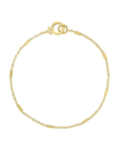 gorjana - Tatum Bracelet - 18K Gold Plated - Dainty Chain with Delicate Bar Accents - Minimalist Layering Jewelry - Secure Hinge Closure | Amazon (US)