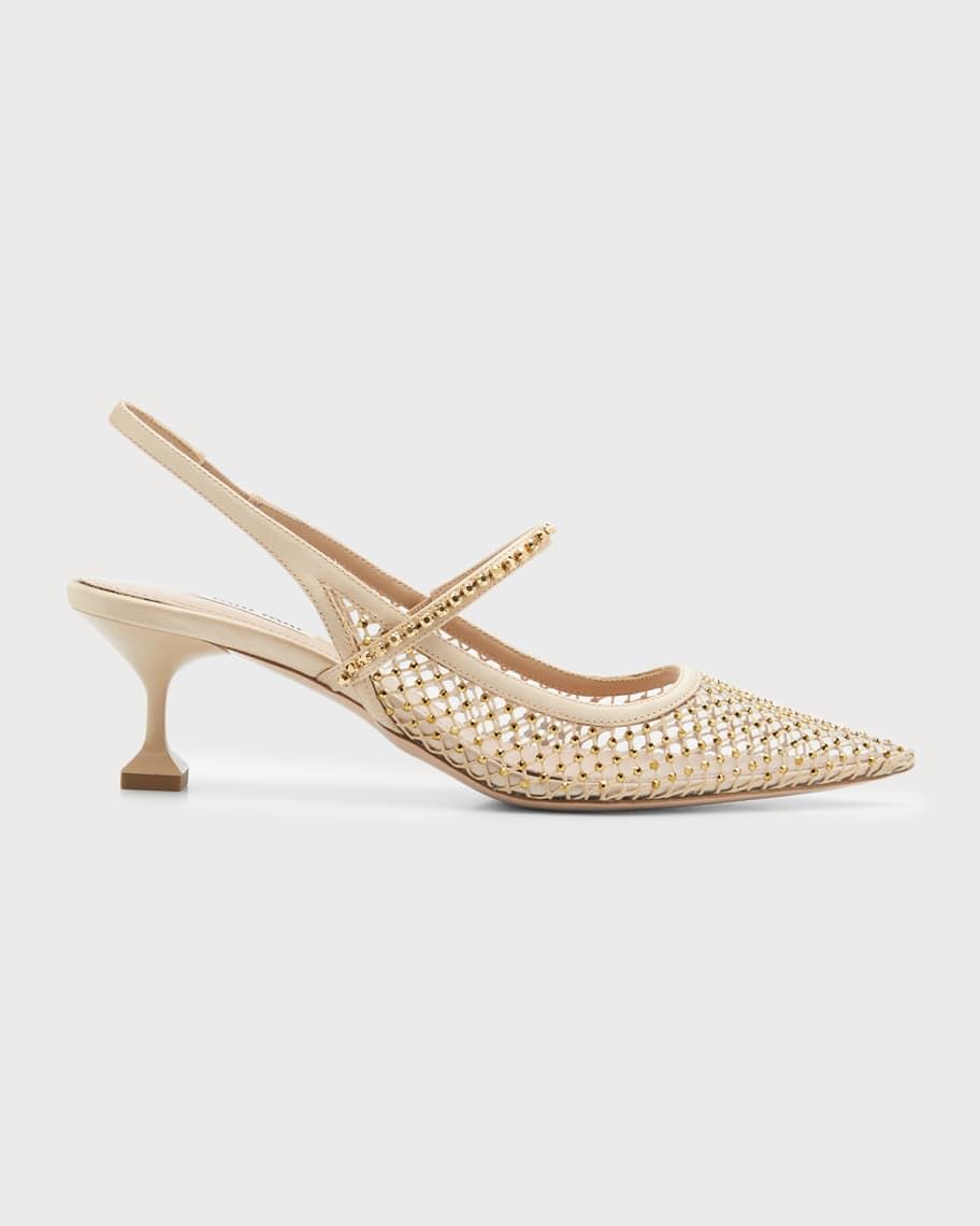 Crystal Net Slingback Pumps | Neiman Marcus