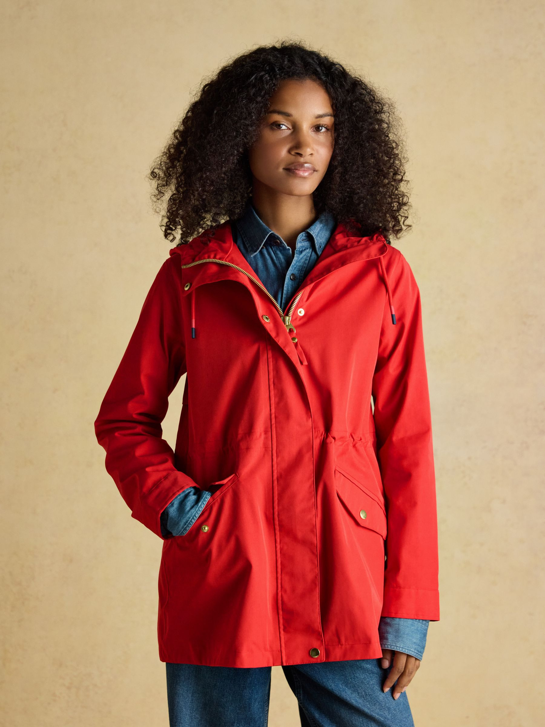 Portwell Red Hooded Waterproof Raincoat | Joules | Joules