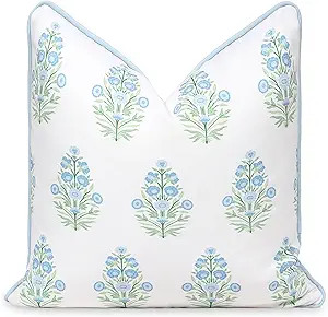 Hofdeco Premium Coastal Patio Indoor Outdoor Throw Pillow Cover Only, 18"x18" Water Repellent for... | Amazon (US)