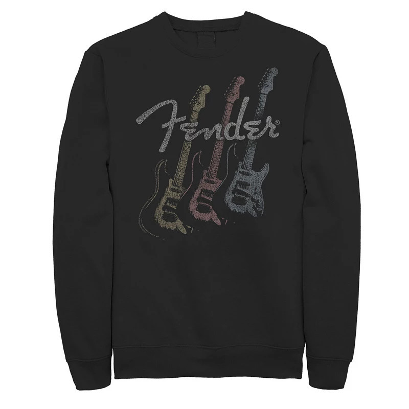 Big & Tall Fender Stacked Guitars Faded Logo Sweatshirt, Men's, Size: 3XL, Black | Kohl's