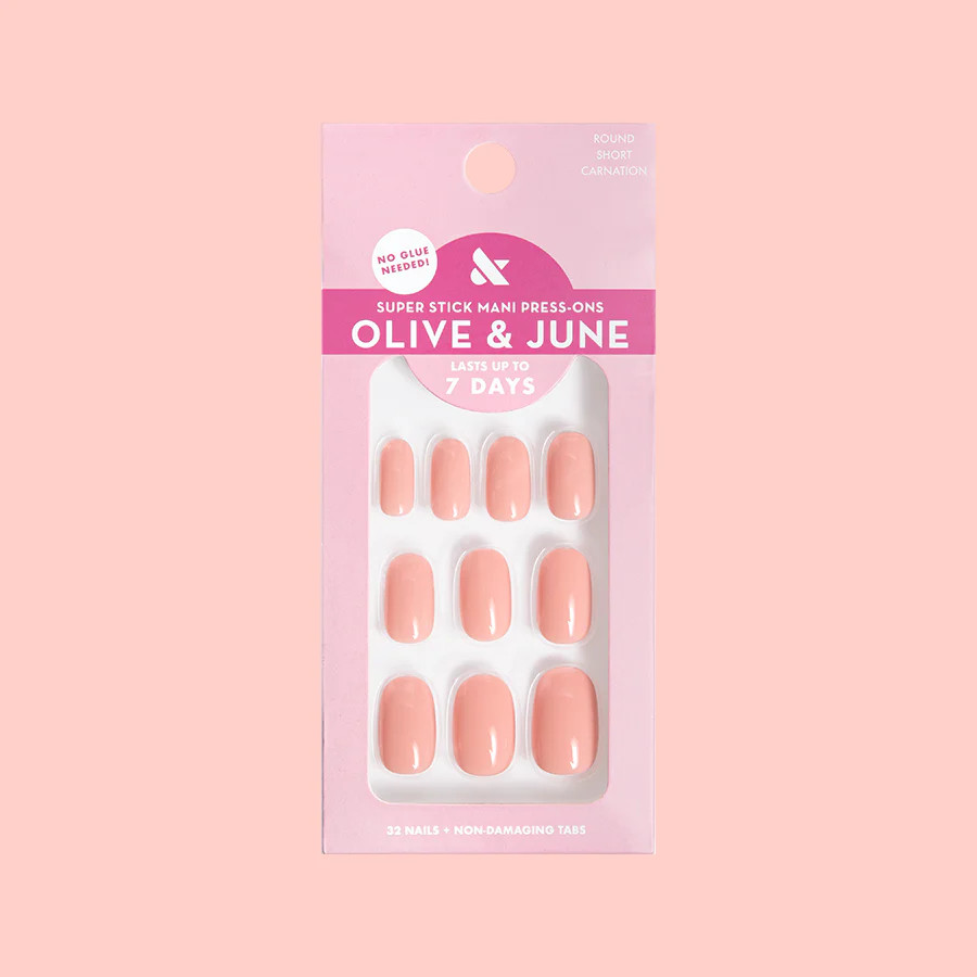 Carnation | Short | Round - Tab Press-On | Olive & June