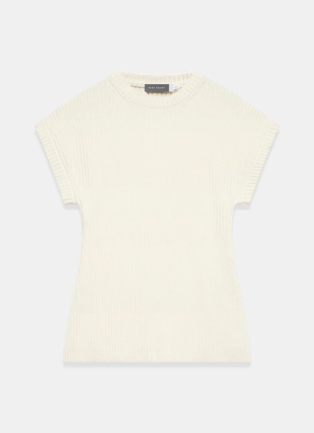 Cream Wool Blend Longline Knit Top | Mint Velvet