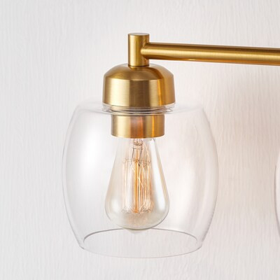 KAWOTI Britton 30-in 4 -Light Antique Brass Modern/contemporary Vanity light | Lowe's
